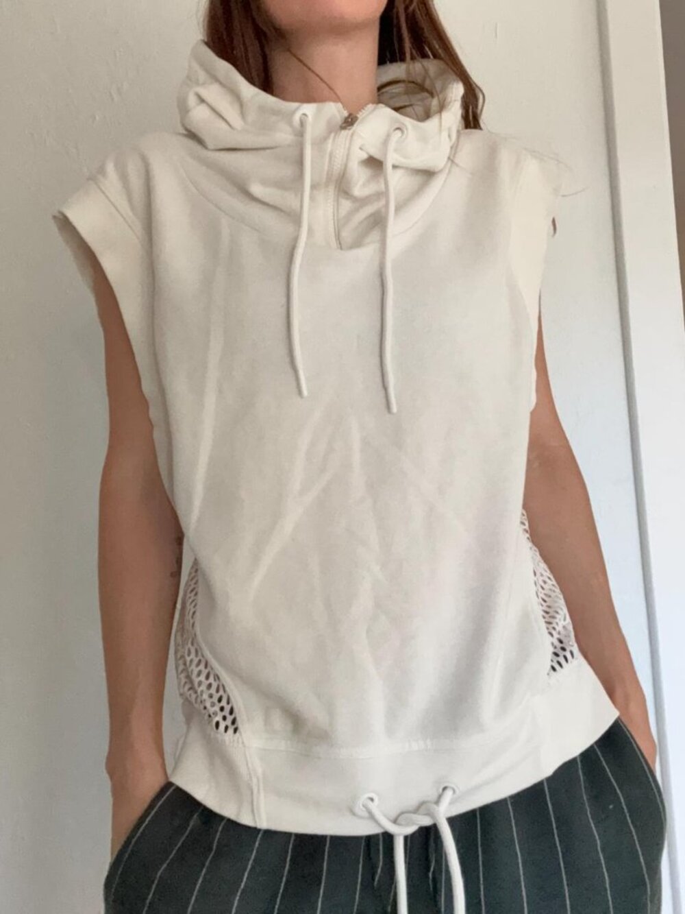 adidas by Stella McCartney StellaSport Sleeveless Hoodie White 🤍